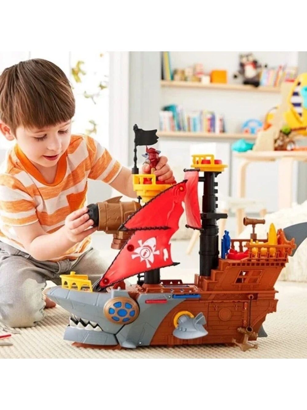 Fisher Price Imaginext Toy Shark Bite Pirate Ship Boat Playset 2015 Retired